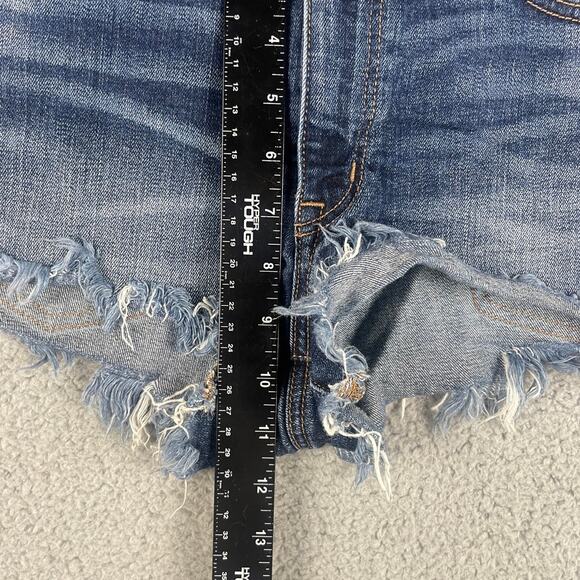 American Eagle Outfitters Women's US 6 Stretch Blue Vintage Hi-Rise Shorts - Picture 6 of 10